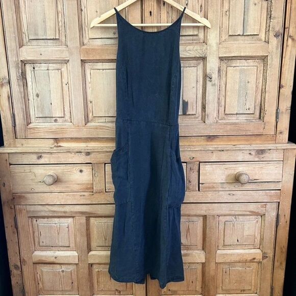 Avec Les Filles 2 Black Tank Dress Sun Kissed Adjustable‎ Straps Large Pockets - Picture 1 of 15